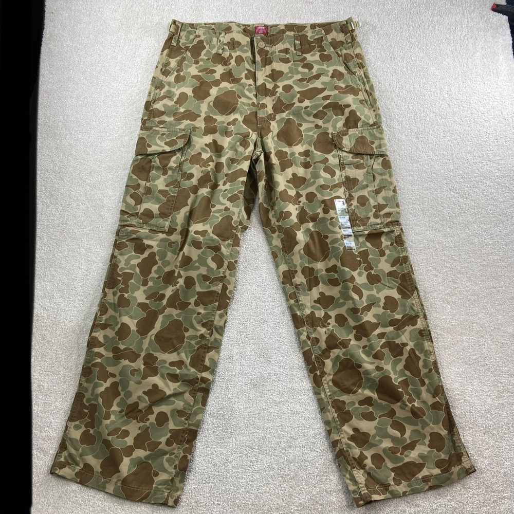 Levis XX Cargo Baggy Pants Mens 38x32 Brown Camo Ripstop Wide Leg Trousers